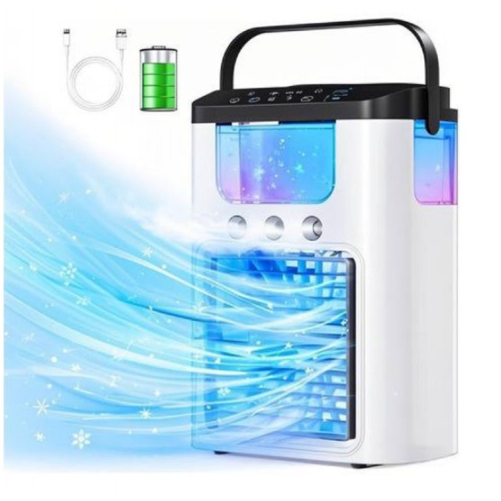 Портативний міні кондиціонер з USB Ice Cooler XL-1346 • Настільний вентилятор-зволожувач з резервуаром 560 мл і LED-підсвіткою